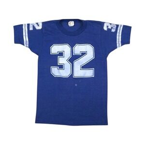 Vtg Sears Sportswear Football Jersey Youth M 10-12 Blue 70s 50/50 Retro Tee